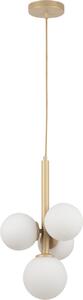 Lampada a sospensione decorativa moderna in oro 4 sfere di vetro bianche Perla 4xG9 12W Sigma Lighting