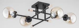 Lampada da soffitto nera 4 sfere di vetro TRANSFER Alfa 25364