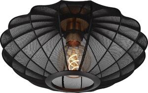 Lampada da soffitto ovale in tessuto nero CORINA 1xE27 40W Lucide