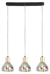 Candellux Lampadario a sospensione nero e oro Gregory per lampadina 3x E14 33-79008