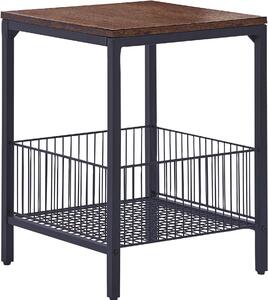 BELIANI Tavolino in legno scuro con truciolato nero 40 x 40 cm con cestino in metallo piano quadrato stile salotto moderno industriale