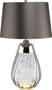 Lampada da tavolo con paralume Lena grigio fumé, 2xE27x60W, vetro, dimensioni: 60,5x35x21 cm, IP20, Elstead
