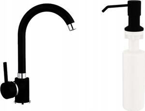 Granitan | Rubinetto da cucina - Nero - Altezza 310 mm - Orientabile a 360° - Ottone