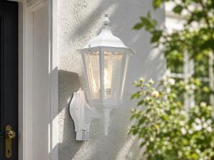 Lampada da esterno a LED con sensore di movimento, grande lanterna da parete bianca, altezza 48 cm