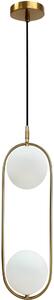 Lampada a sospensione art déco CORDEL - 2xG9, 28W, oro / bianco
