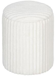 HOMCOM Pouf Contenitore con Coperchio Reversibile, Moderno Sgabello Imbottito in Velluto a Coste per Soggiorno e Camera da Letto, Bianco | Aosom Italy