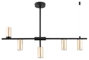 Lampada a sospensione SAUR nero-oro 5xGU10x10W in metallo, dimensioni: 54x81x10 cm, IP20, Alfa