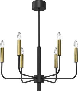 Lampadario a sospensione Akasya nero e oro 6xE14 15W Luminex