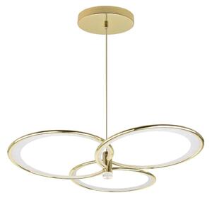Lampada a sospensione LED a tre anelli AZINA oro-bianca 30W, luce bianca regolabile 2000 lm, metallo, dimensioni: 130x59x59 cm, IP20, Light Prestige