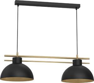 Estate 2xE27 15W Luminex strip lampada a sospensione 2 paralumi neri tubolari oro