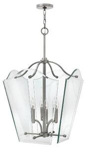 Lampada a sospensione Wingate in nichel, 6xE14x60W, vetro, dimensioni: 393,9x50,8x50,8 cm, IP20, Hinkley