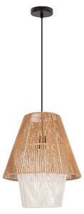 Lampada a sospensione AFRICA - 1xE27, 40W, 40cm, rotonda, nero / beige / bianco