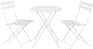 Set da bistrot 'Caprile' 3 pezzi pieghevole in acciaio bianco