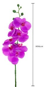 Set 6 Phalaenopsis Artificiali con 7 Fiori Altezza 96 cm Viola