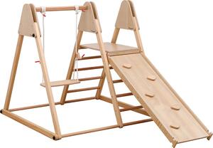 HOME DELUXE Struttura da arrampicata per interni IDA - incl. scala, scivolo, altalena e triangolo di arrampicata | legno - struttura da arrampicata, torre da gioco, parco giochi