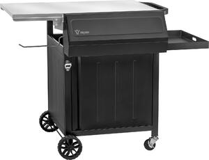 Carrello per barbecue BBQ-Toro 100 x 73 x 91 cm, nero, tavolo per barbecue con ampio piano di lavoro, tavolino laterale