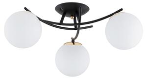 Lampada da soffitto SAVI bianco-nero-oro 3xE14x10W in vetro, dimensioni: 22x55x55 cm, IP20 Alfa