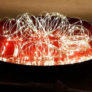 Catena luminosa a filo LED con timer 21,9 m 200 micro LED bianco caldo luci da fata decorazione
