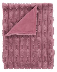 Coperta rosa in micropile 150x200 cm Carved Fur – Bianca