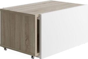FMD Tavolino allungabile bianco e rovere