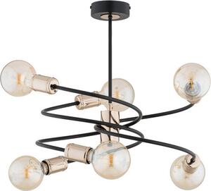 Lampada da soffitto industriale nera arrotondata a 6 punti DISCO 6xE27 15W ALF63233 Alfa