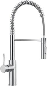 Rubinetto da cucina in acciaio inossidabile con doccetta estraibile, 2 tipi di getto, orientabile a 360°, monocomando
