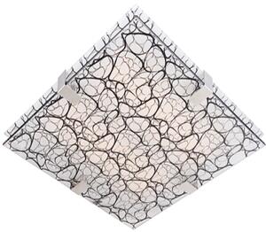 Plafoniera quadrata FIERA bianco-nera 3xE27x40W in vetro, dimensioni: 10x40x40 cm, IP20, Candellux