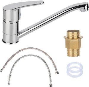 Miscelatore monocomando girevole in acciaio inossidabile con tubo flessibile da 50 cm