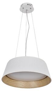 Candellux Apparecchio a sospensione LED bianco Umbria con decoro in legno 24W 31-24176