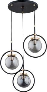 Lampada a sospensione AKIRA nero-oro 3xE14x10W in metallo, dimensioni: 90x40x40 cm, IP20, Alfa