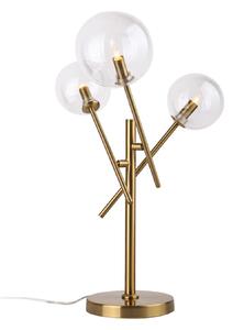 Lampada da tavolo con sfere di vetro trasparente LOLLIPOP, finitura ottone e trasparente, 3xG9x15W, metallo, dimensioni: 57x40x34 cm, IP20, Maxlight