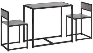 HOMCOM Set da Pranzo 3 Pezzi con Tavolo Alto 76x90x47 cm e 2 Sedie 73x40x40 cm, in Acciaio Zincato, 90x47x76 cm, Grigio | Aosom Italy