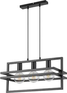 Lampada a sospensione decorativa a soppalco tripla industriale nera Merci 3xE27 15W Sigma Lighting