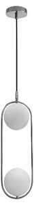 Lampada a sospensione art déco CORDEL - 2xG9, 28W, cromata / bianca