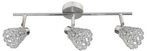 Lampada da soffitto con paralumi in cristallo, finitura cromata lucida-argento, 3xG9x40W, metallo, dimensioni: 17x55x8 cm, IP20, Candellux