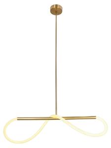 Lampada a sospensione LED a forma di anello Supreme, dorata, 18 W, luce bianca calda, 1680 lm, metallo, dimensioni: 120x80x15 cm, IP20, Candellux