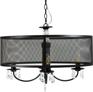 Lampada a sospensione BRESSO nera 4xE14x12W in metallo, dimensioni: 100x30x60 cm, IP20, Polux
