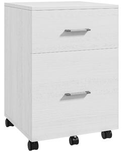 HOMCOM Cassettiera da Scrivania con 2 Cassetti e Ruote, Archivio Mobile per Documenti A4 o Formato Letter, 39,5x39x58,5 cm, Bianco | Aosom Italy