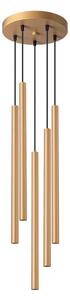 Lampada a sospensione PASTELO 5P oro 5xG9 8W acciaio 110x25x25cm Sollux Lighting