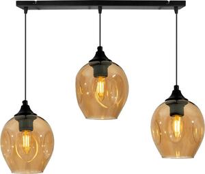 Lampadario ASPA nero e marrone 3xE27x40W in vetro, dimensioni: 100x70x14 cm, IP20, Candellux