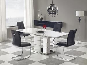 Tavolo da pranzo allungabile HA-333, bianco lucido, design moderno, dimensioni da 160 a 200 cm
