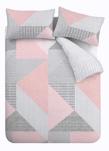 Set copripiumino e federa rosa per letto singolo 135x200 cm Larsson Geo – Catherine Lansfield