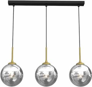 Lampadario REFLEX nero-cromato-oro 3xE14x40W vetro, dimensioni: 90x70x25 cm, IP20 Milagro