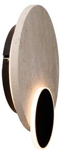 Applique LED decorativa in pietra TRAVERTINO nero-beige 14W luce calda 530 lm pietra dim.: 28x28x7 cm IP20 Maxlight