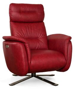 Poltrona Costanza Pelle Fiore Premium - Relax Elettrico 2 Motori - Girevole