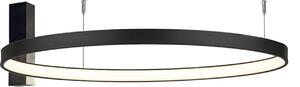 Lampada da soffitto moderna nera a forma di anello, Ø 87 cm, luce calda, AGARI LED 54 W, Shilo