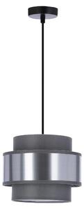 Apparecchio moderno rotondo a sospensione HARE - 1xE27, 60W, nero / argento / grigio