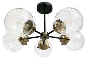 Candellux Lampada da soffitto in patina nera Lente per 5x lampadine E14 35-01306