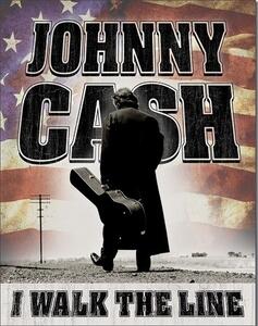 Cartello in metallo Johnny Cash - Walk the Line, (32 x 41 cm)