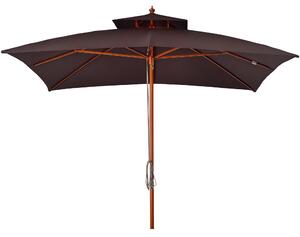 Outsunny Ombrellone da Giardino 3x3m con 8 Stecche in Bamboo e Copertura Parasole a 2 Livelli, Marrone|Aosom